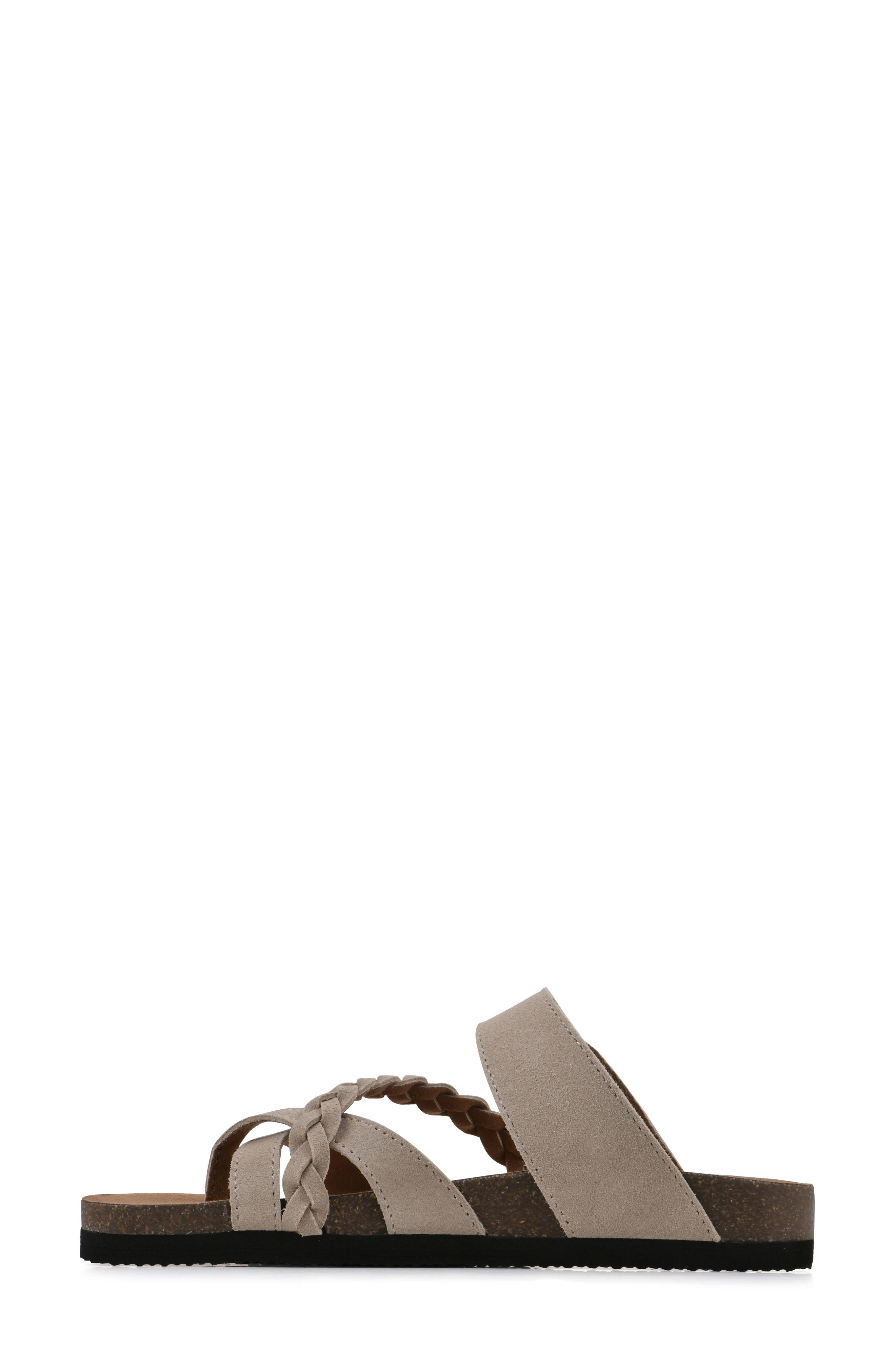 Hazy Leather Footbed Sandal, Alternate, color, SANDAL WOOD/ SUEDE