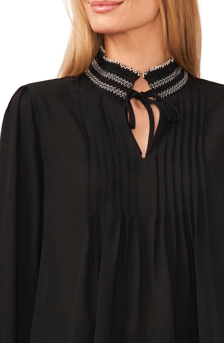 CeCe Contrast Stitch Pintuck Shirt, Alternate, color, 
