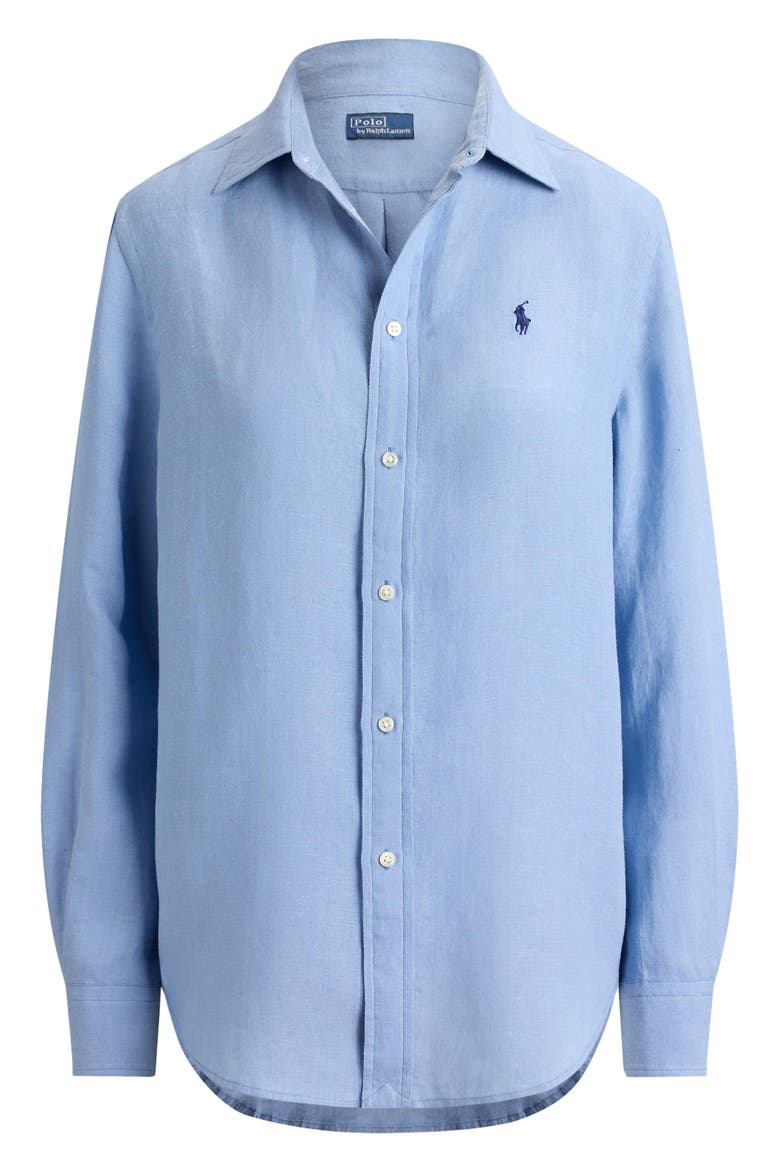 Classic Fit Linen Button-Up Shirt, Alternate, color, SUMMER BLUE