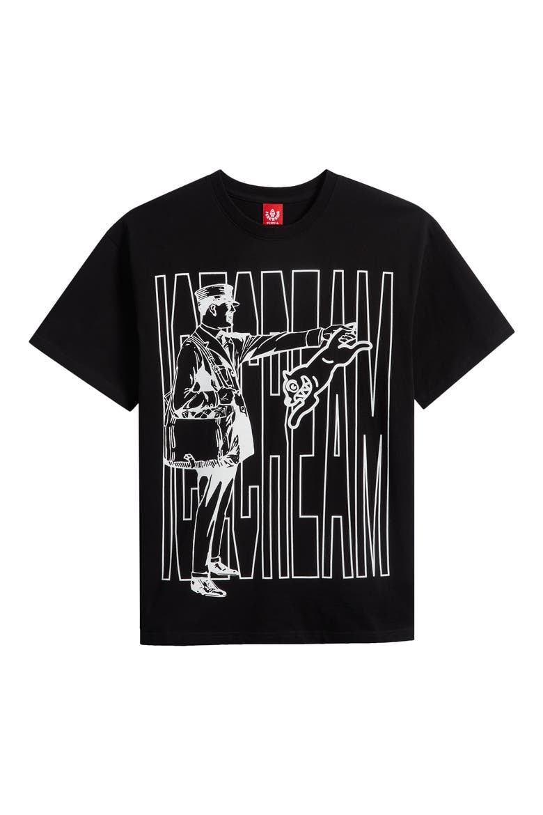 Catcha Tiger Cotton Graphic T-Shirt, Alternate, color, BLACK