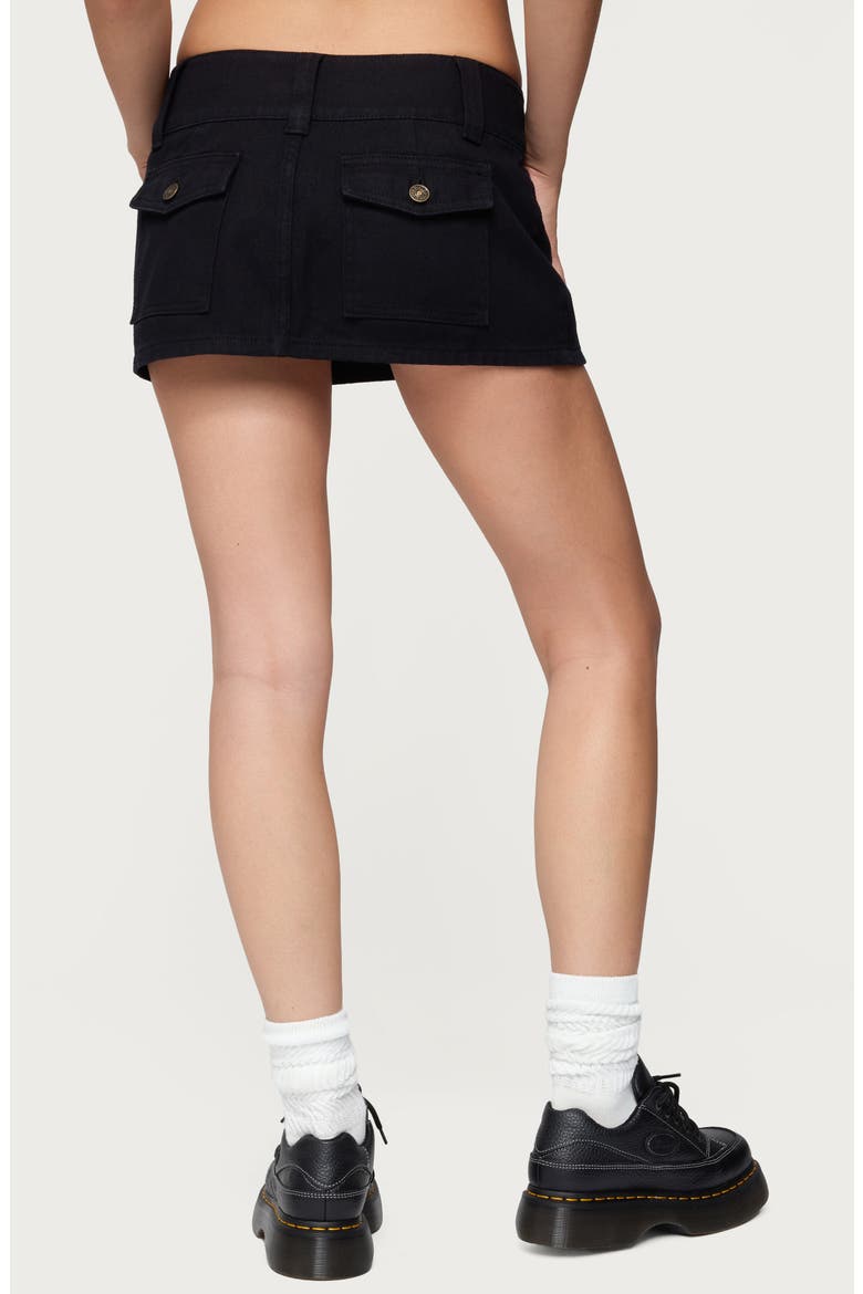 McKinley Denim Miniskirt, Alternate, color, BLACK