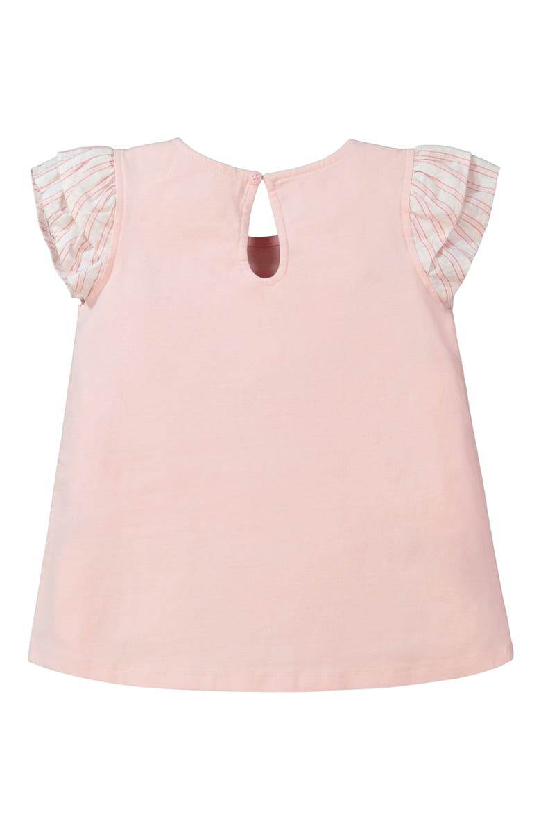 Hope & Henry Baby Girls' Knit Top with Woven Flutter Sleeves, Infant, Alternate, color,
