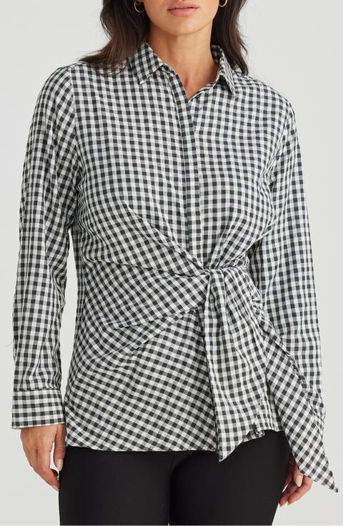 Nova Long Sleeve Check Print Cotton Shirt
