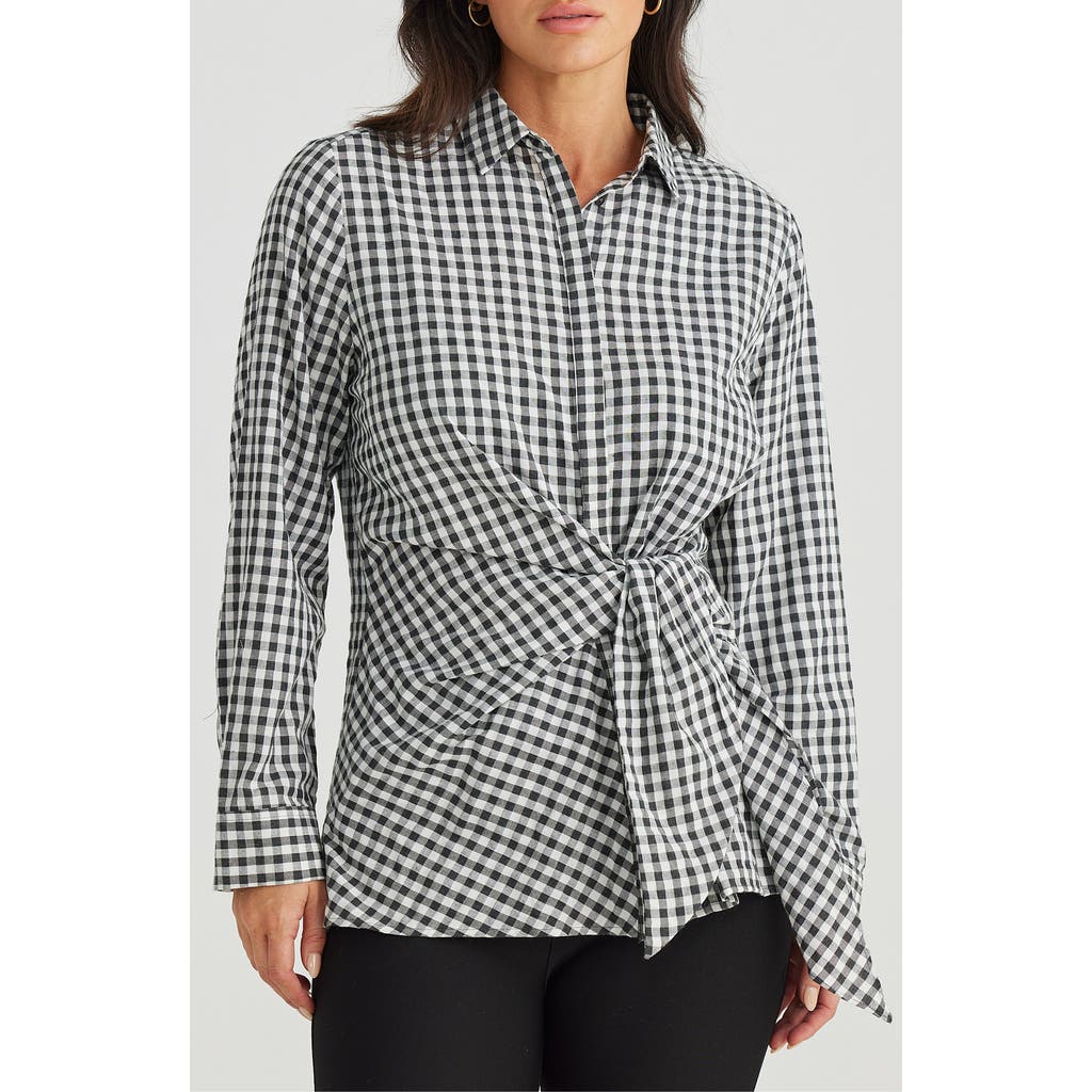 Brave + True Brave+true Nova Long Sleeve Check Print Cotton Shirt In Black