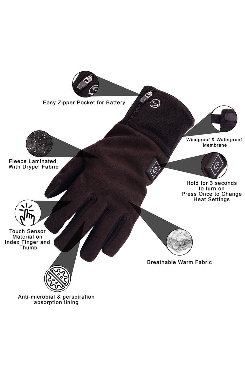 SKI SIGNATURE Polar Bear Heated Glove, Alternate, color, Black