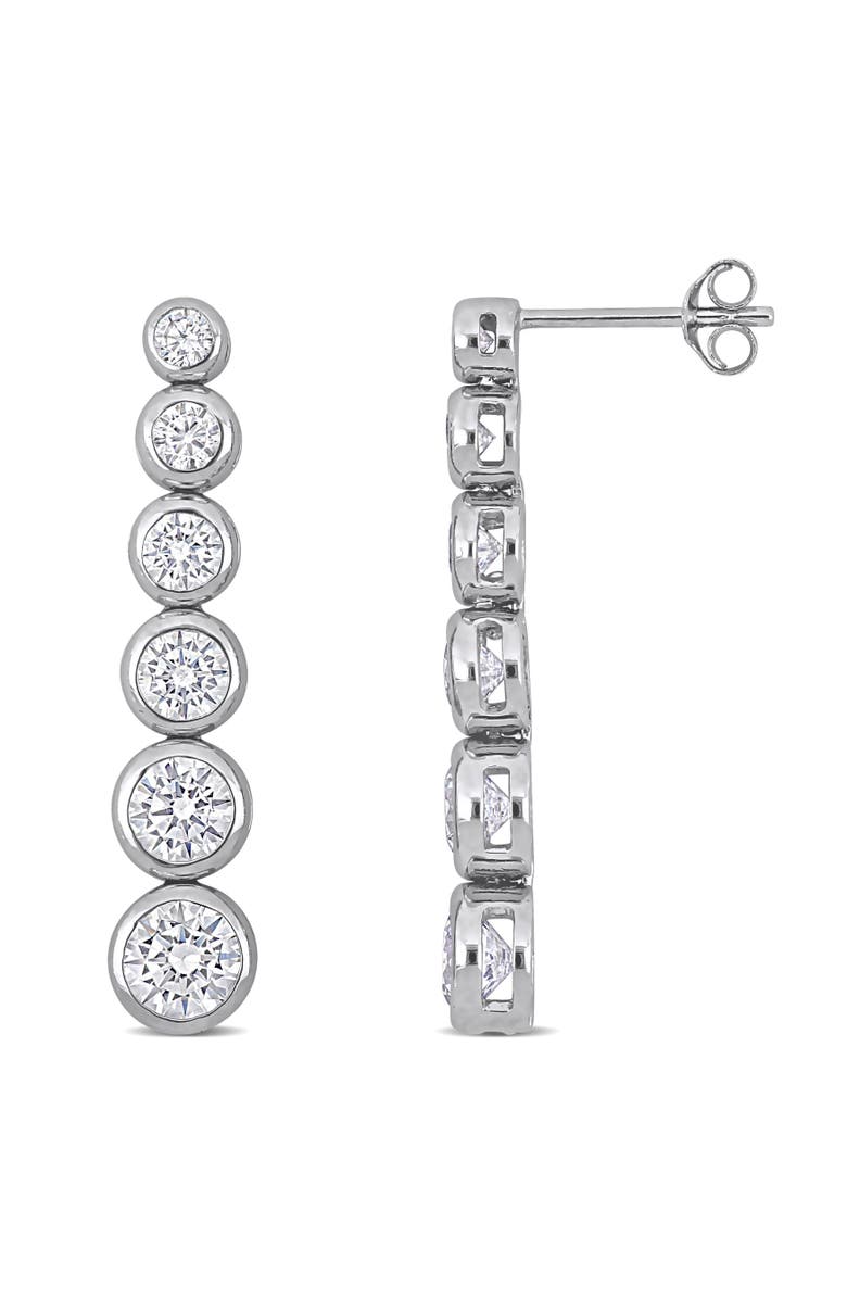 Julianna B. Cubic Zirconia Dangle Earrings, Main, color, Sterling Silver