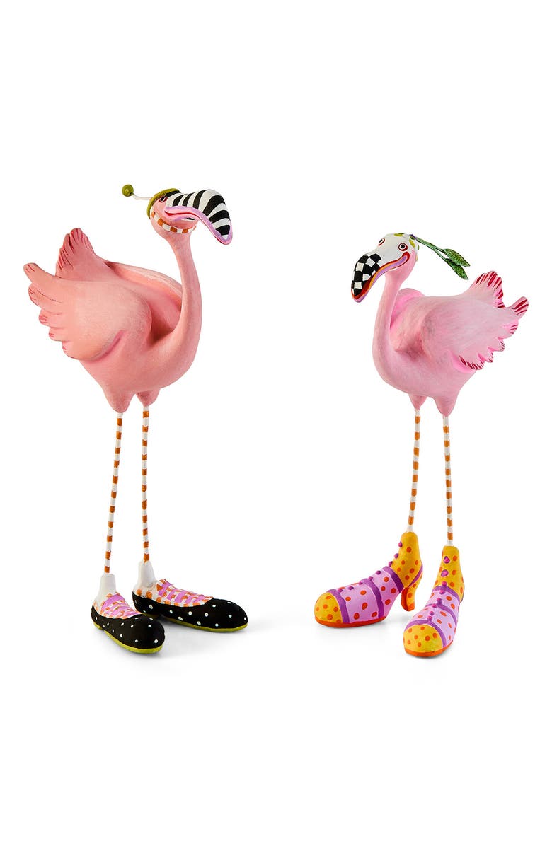 MACKENZIE CHILDS Patience Brewster Sheila & Sheldon Flamingo Figurines, Main, color, Pink