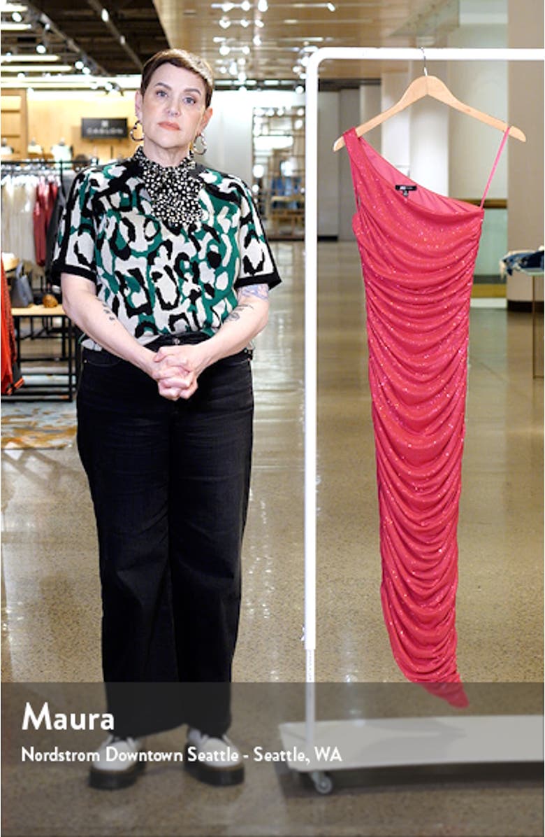 Ruched One-Shoulder Midi Dress, sales video thumbnail