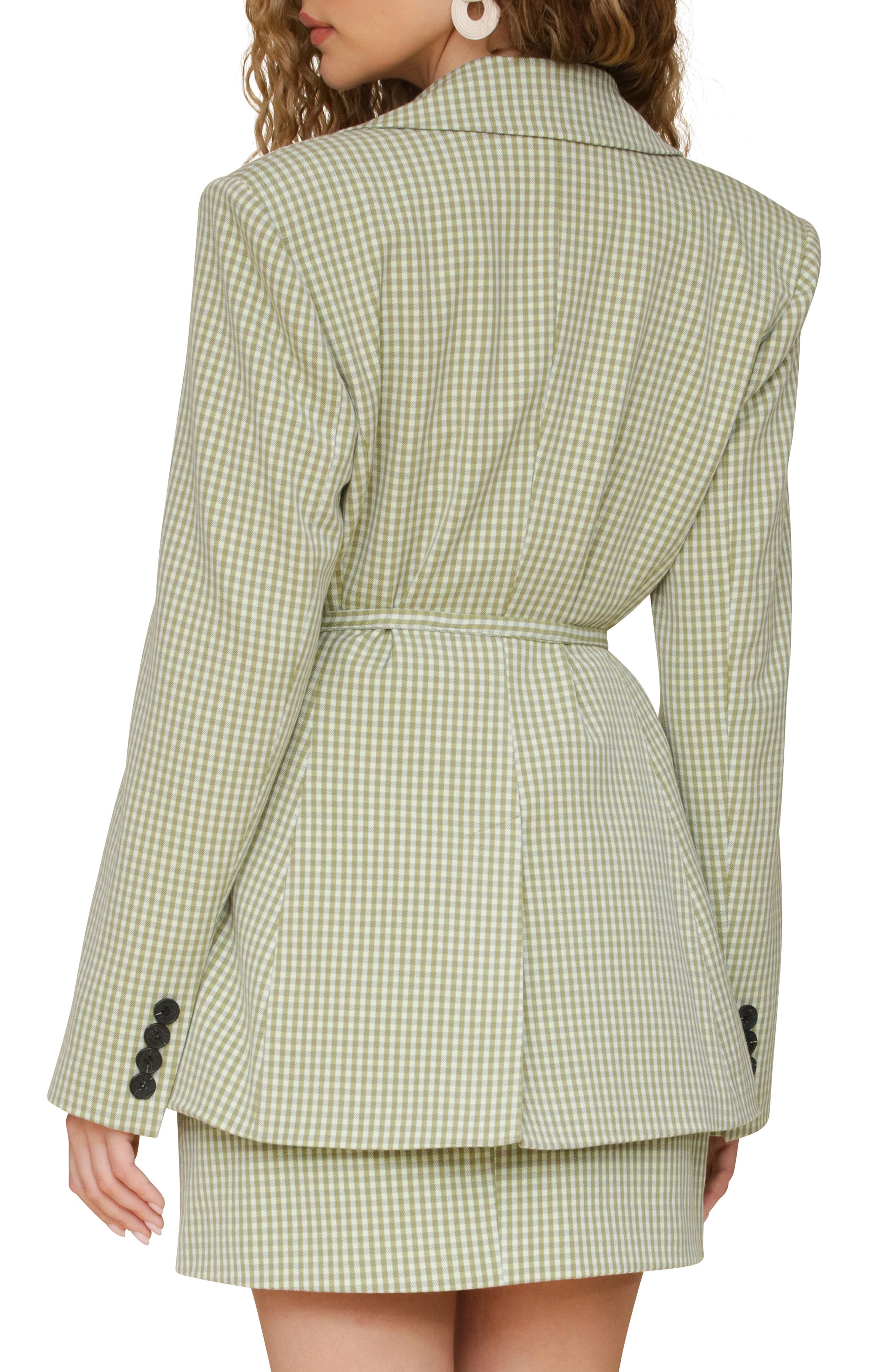 Double Breasted Gingham Blazer - image 2