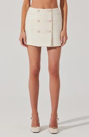 ASTR the Label Rosario Wool Blend Tweed Wrap Miniskirt