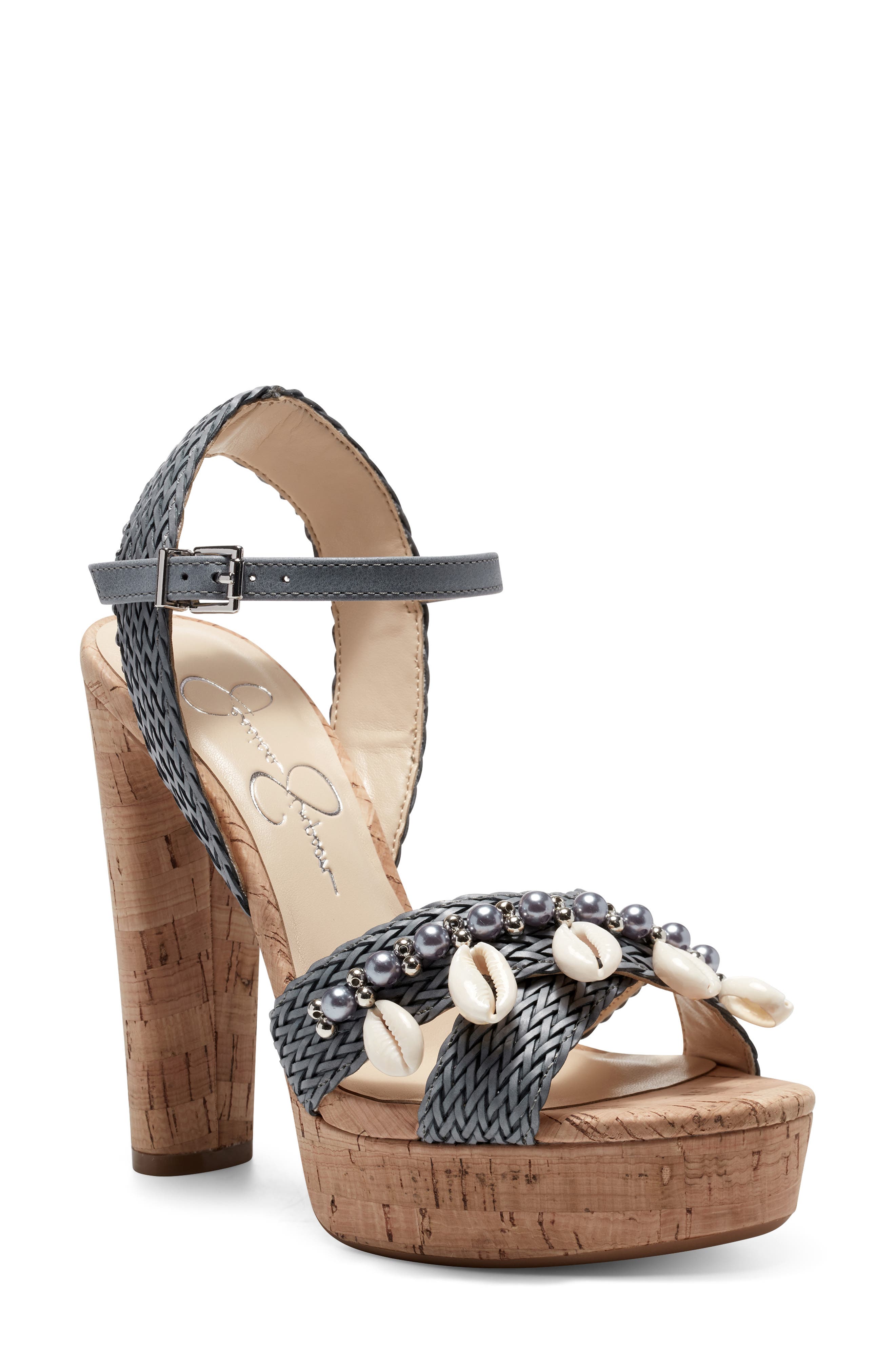 Ivriele Embellished Pump Sandal, Main, color, ASH BLUE
