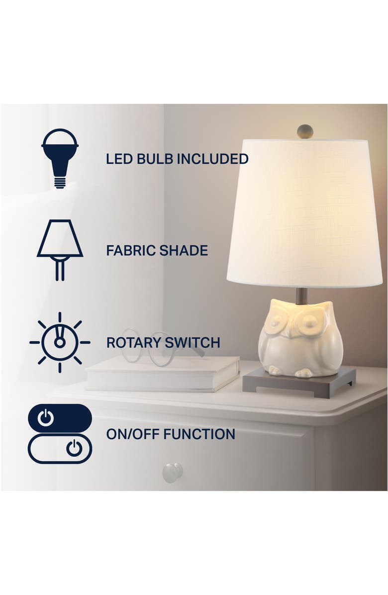 JONATHAN Y Justina Ceramic Mini LED Table Lamp, Alternate, color, Antique White