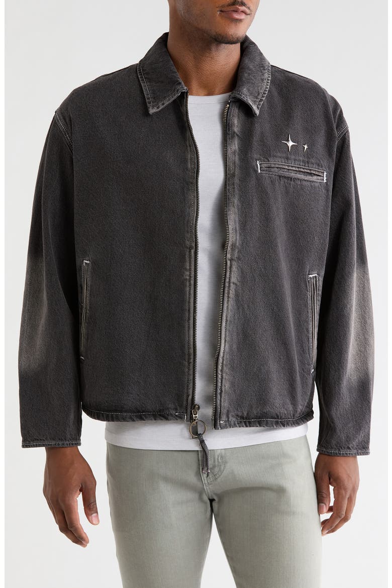 Washed Denim Jacket, Main, color, BLACK