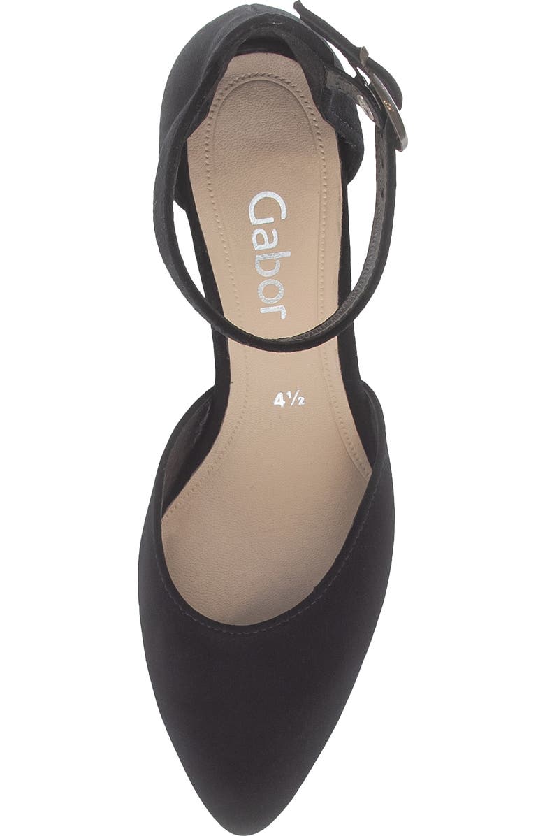 Gabor Ankle Strap Almond Toe Pump, Alternate, color, Black