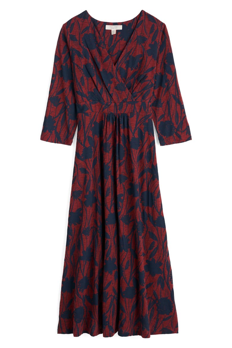 Chapelle Floral Organic Cotton Jersey Midi Dress, Alternate, color, WINDSWEPT FLORAL BURGUNDY