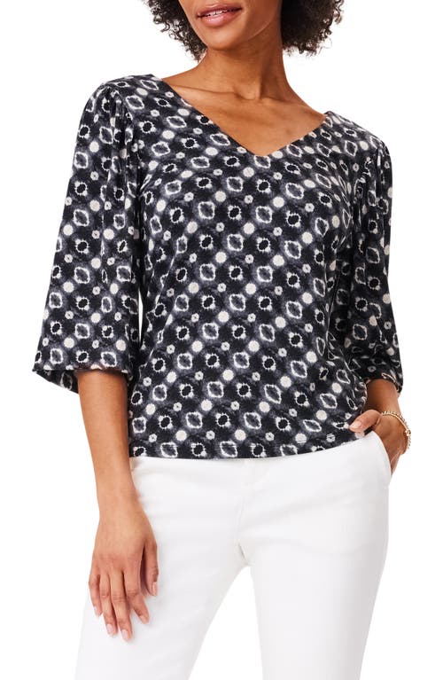 NIC+ZOE Midnight Shibori Top in Black Multi