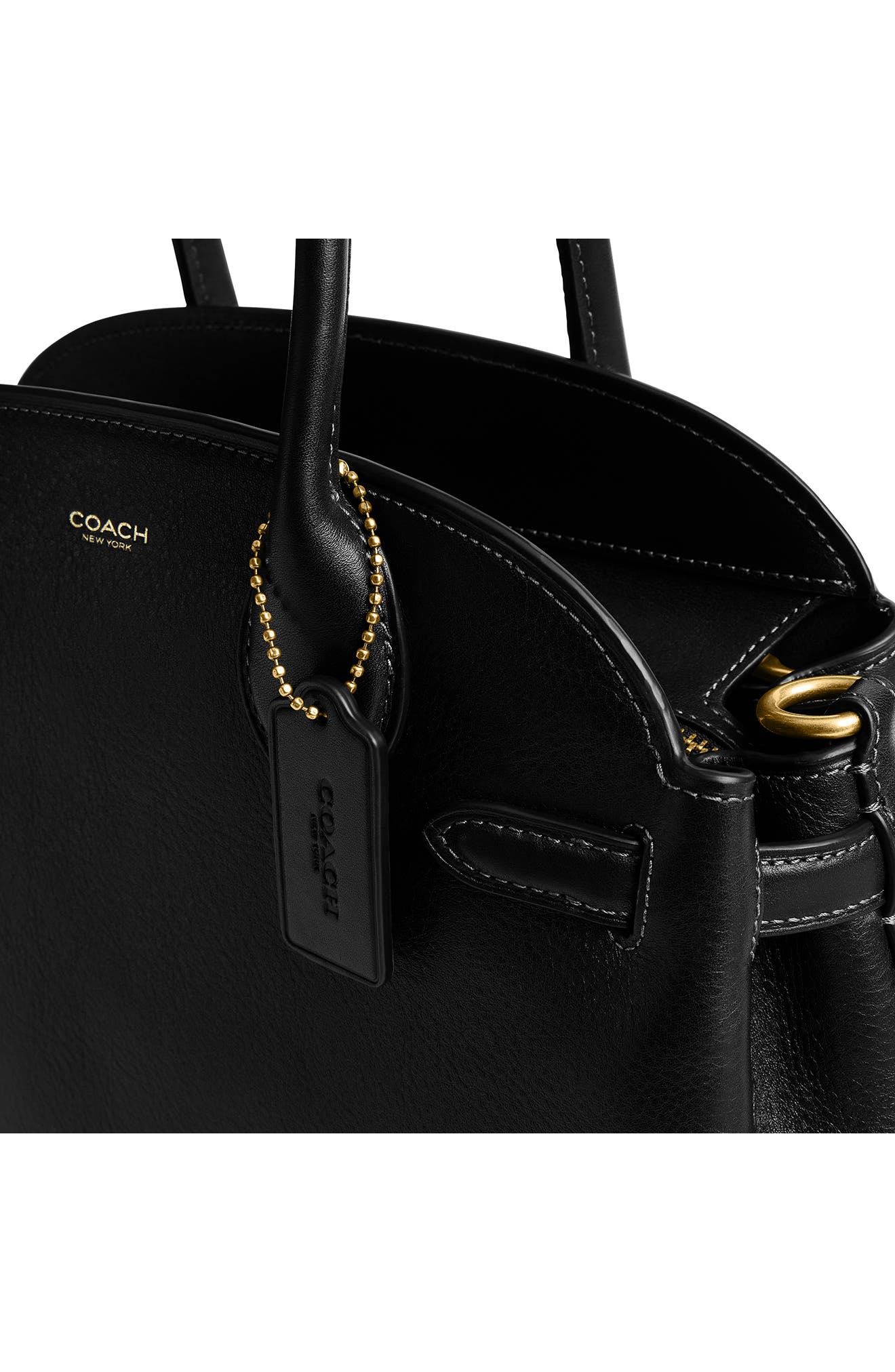 COACH Empire 28 Soft Leather Carryall Satchel, Alternate, color, Black