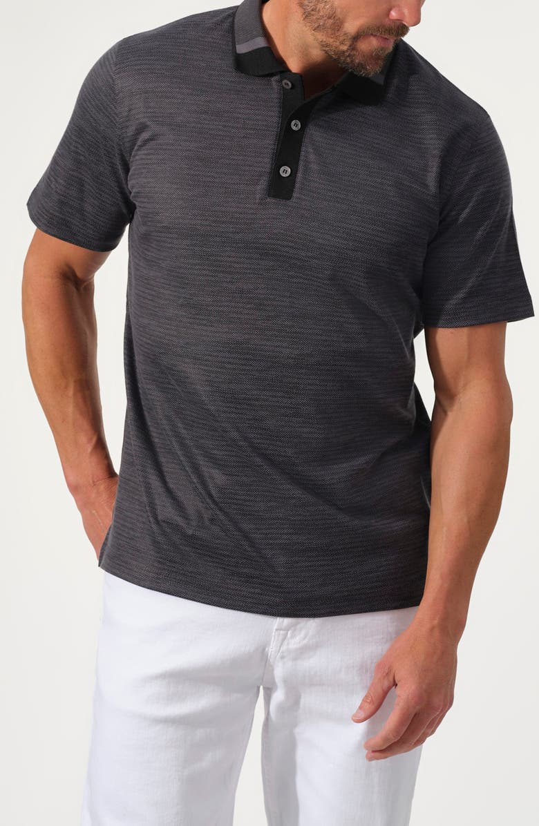 STUDIO GARNET LOS ANGELES Stretch Cotton Polo, Alternate, color, Black