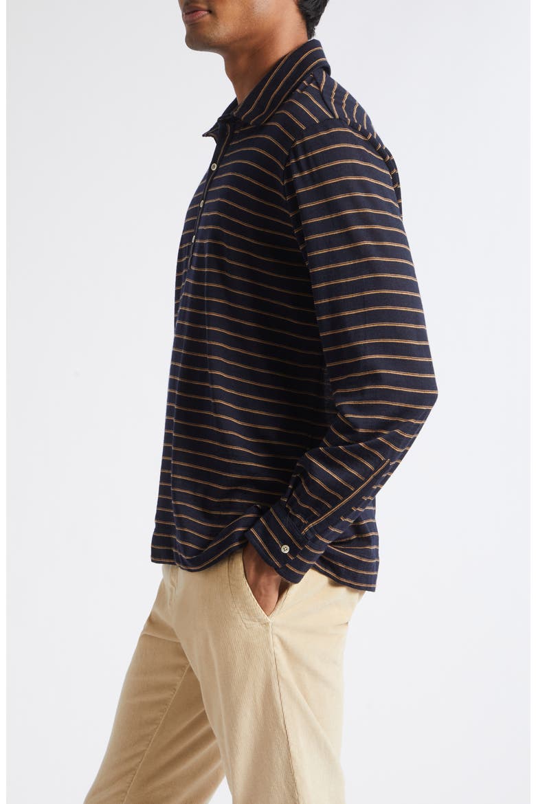 Stripe Long Sleeve Polo, Alternate, color, BLUE