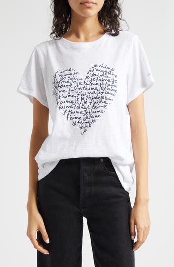 Cinq a Sept ★ ロゴ ストレッチ コットン Tシャツ Doodled L'amour Tee – Cinq à Sept