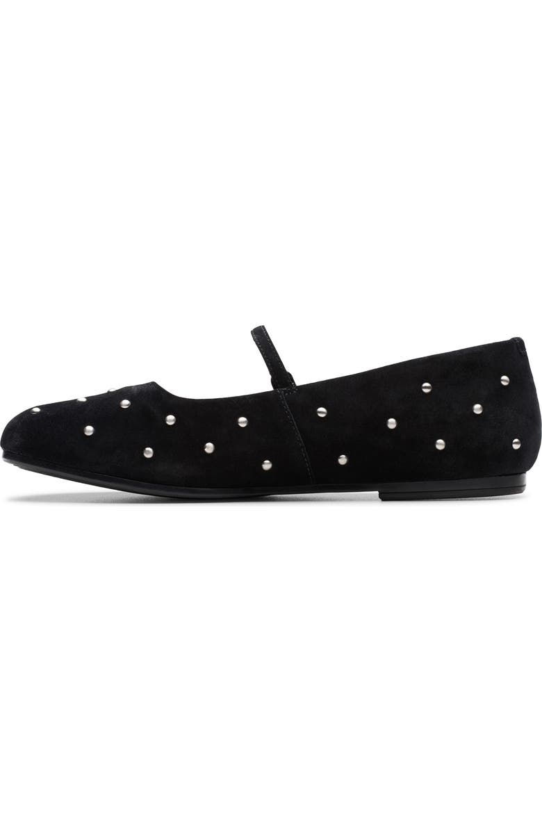 Clarks<sup>®</sup> Livia Stud Mary Jane Flat, Alternate, color, Black Suede
