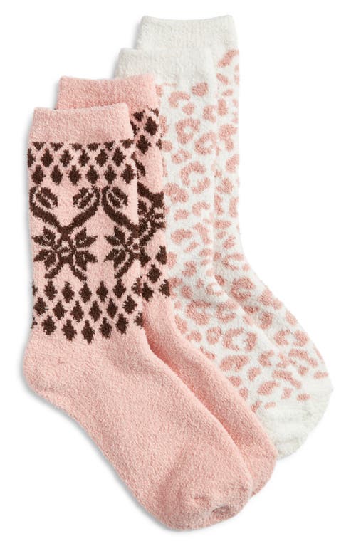 Nordstrom Cozy Assorted 2-pack Crew Socks In Pink
