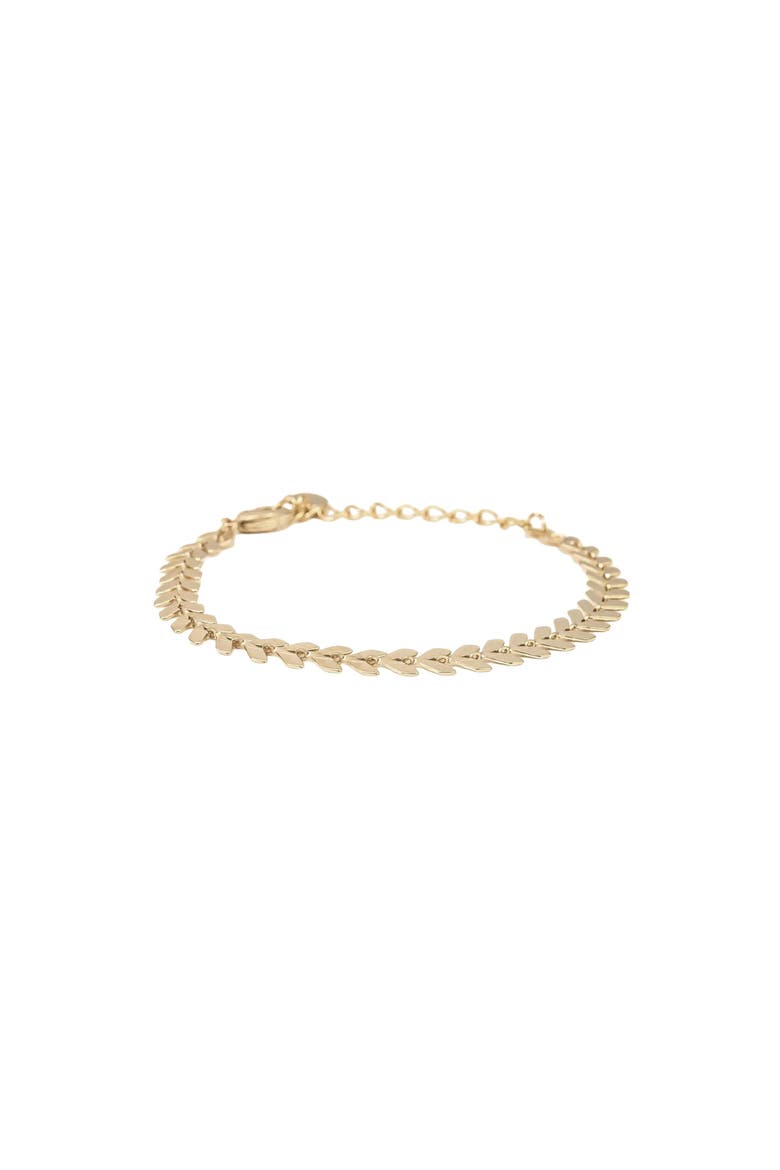 Elara Chevron Link Bracelet Dainty Trendy Statement, Main, color, Gold