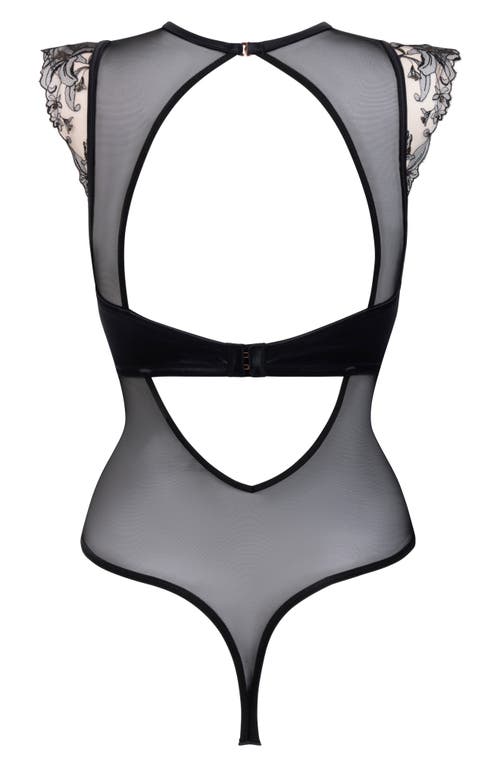 Hunkemoller Hunkemöller Anouk Lace & Mesh Bodysuit In Caviar