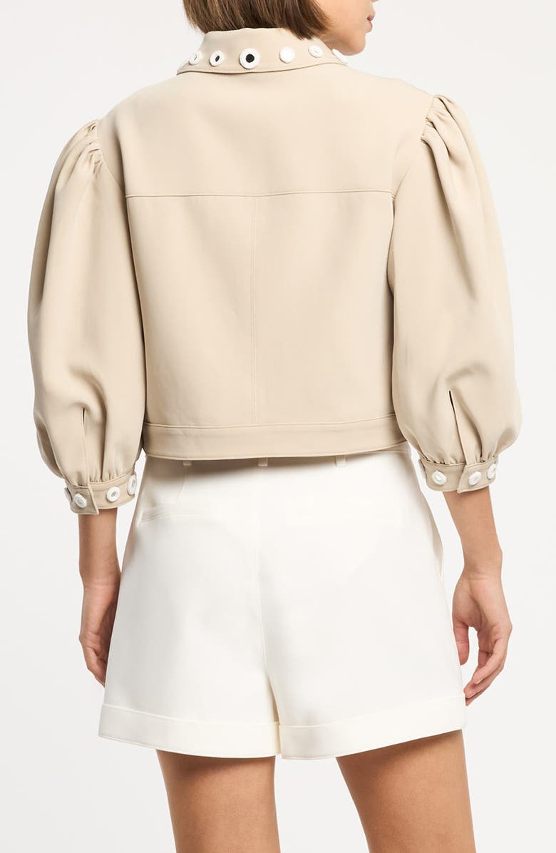 Cinq à Sept Gilliana Crop Jacket, Alternate, color, Khaki/ Ivory