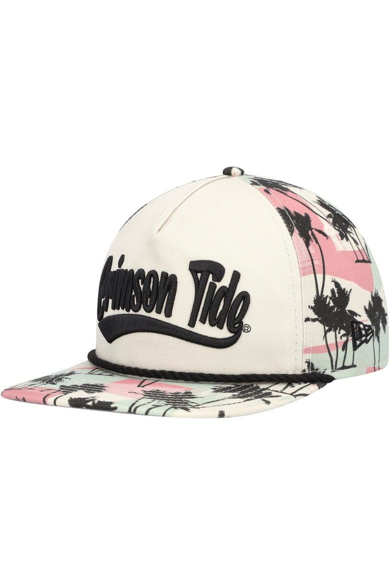 Men's New Era Cream Alabama Crimson Tide High Tide Golfer Snapback Hat, Alternate, color, Cream