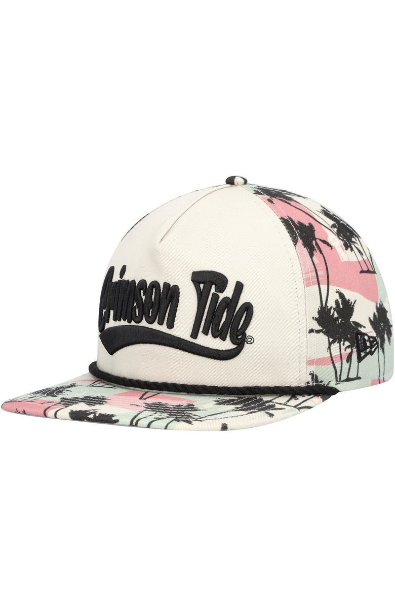 New Era Men's New Era Cream Alabama Crimson Tide High Tide Golfer Snapback Hat, Alternate, color,