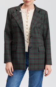 Avec Les Filles Check Boxy Blazer