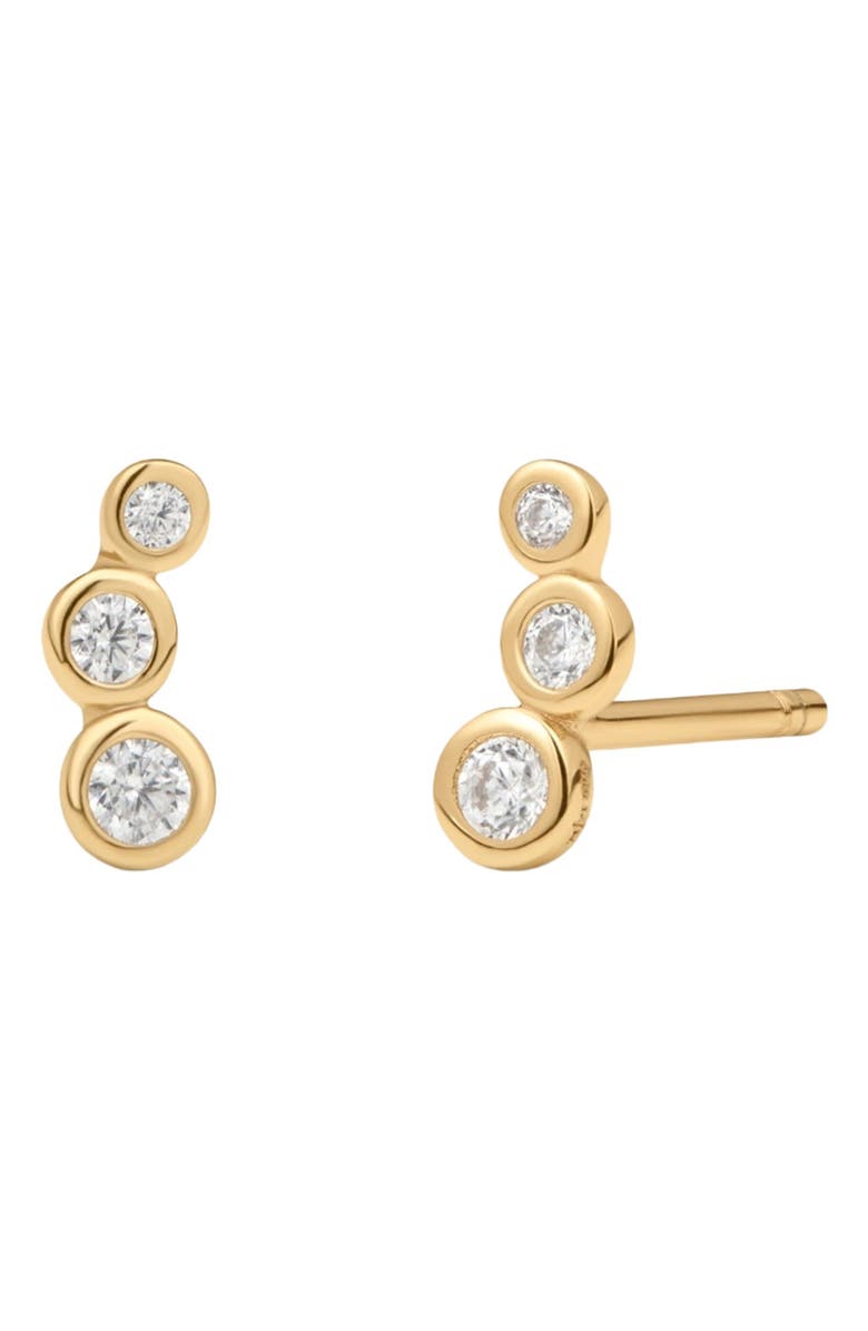 MADE BY MARY CZ Poppy Climber Stud Earrings, Main, color, Gold Vermeil