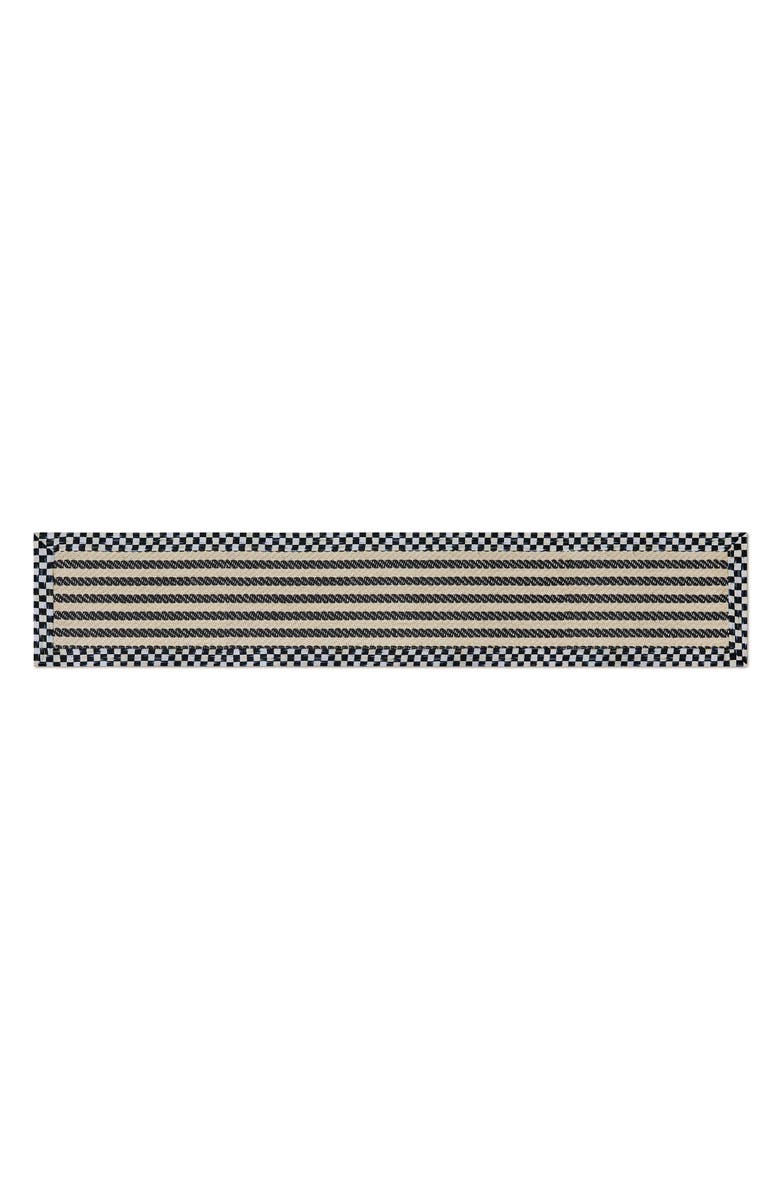 MACKENZIE CHILDS Courtly Check Herringbone Stripe Indoor Rug, Main, color, Black
