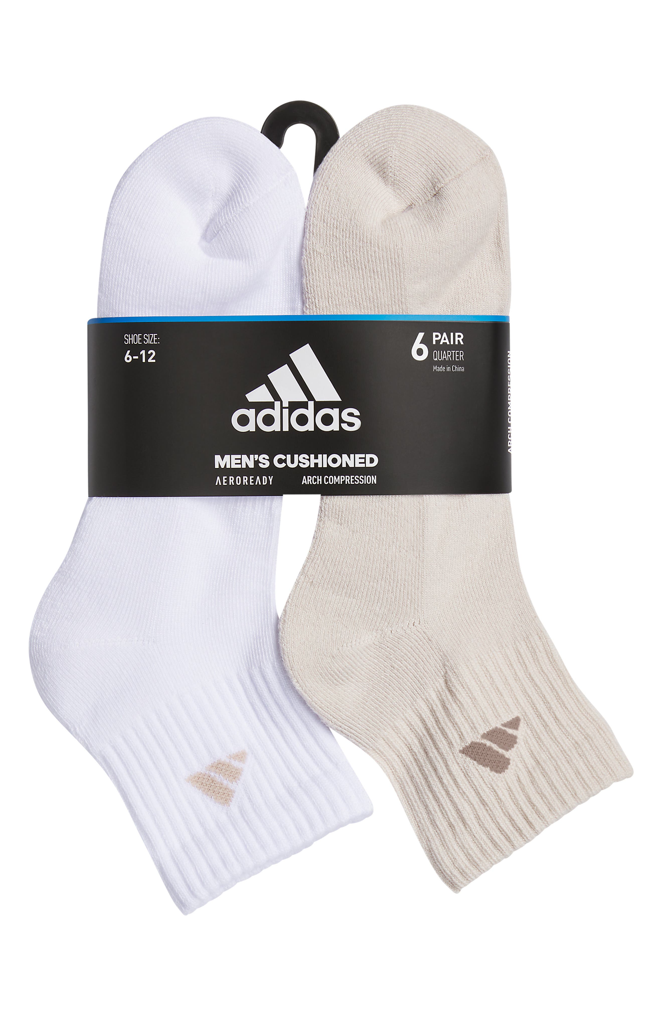 adidas Assorted 3-Pack Cushioned Quarter Socks (Men) | Nordstromrack