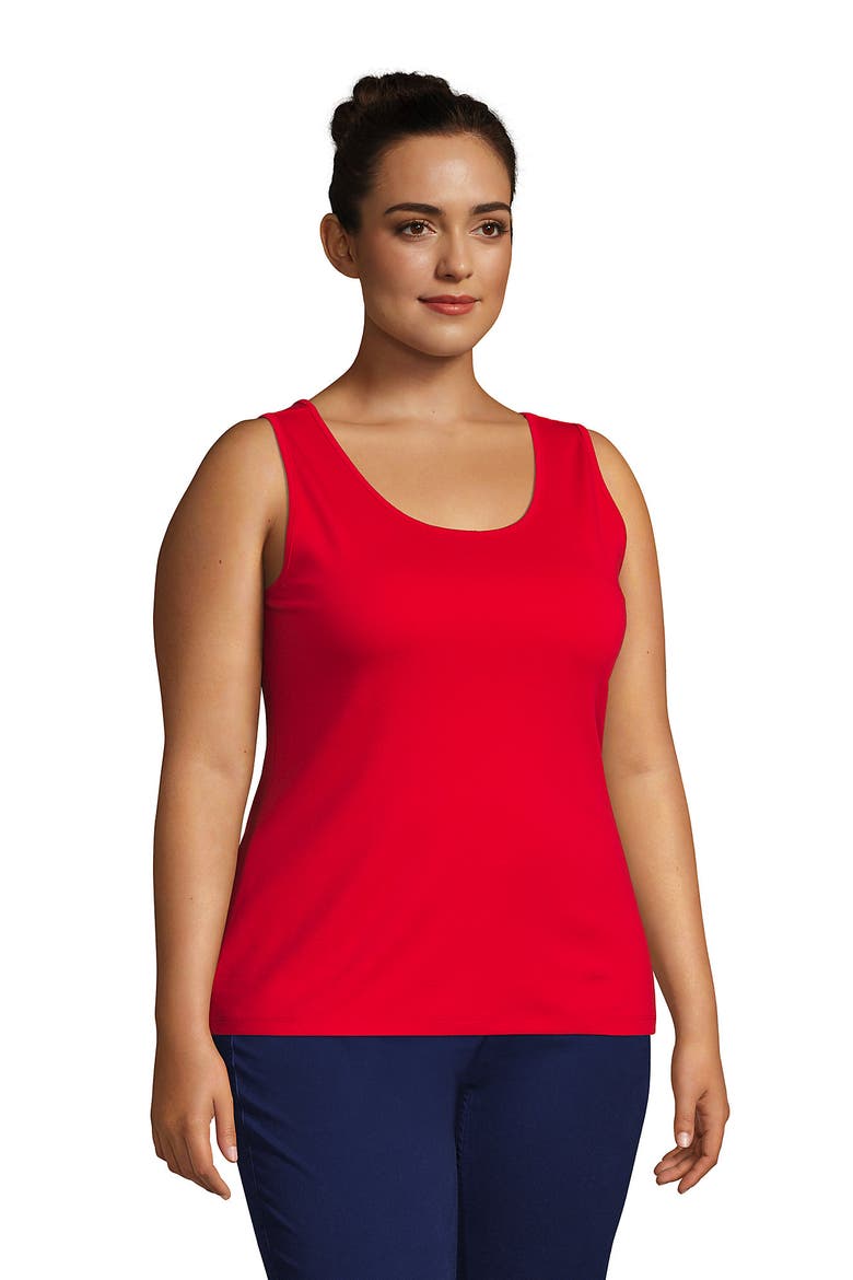 Cotton Tank Top, Alternate, color, Compass Red