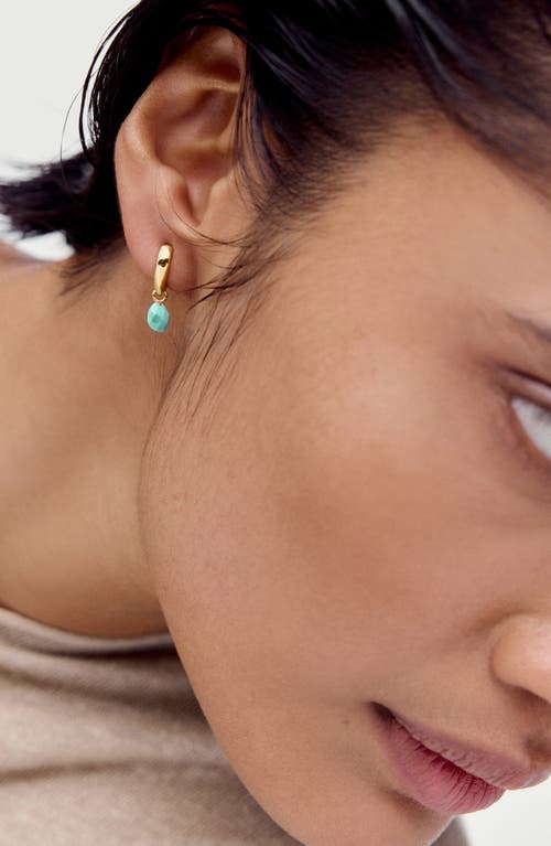Monica Vinader Nura Stone Huggie Hoop Earrings In Gold