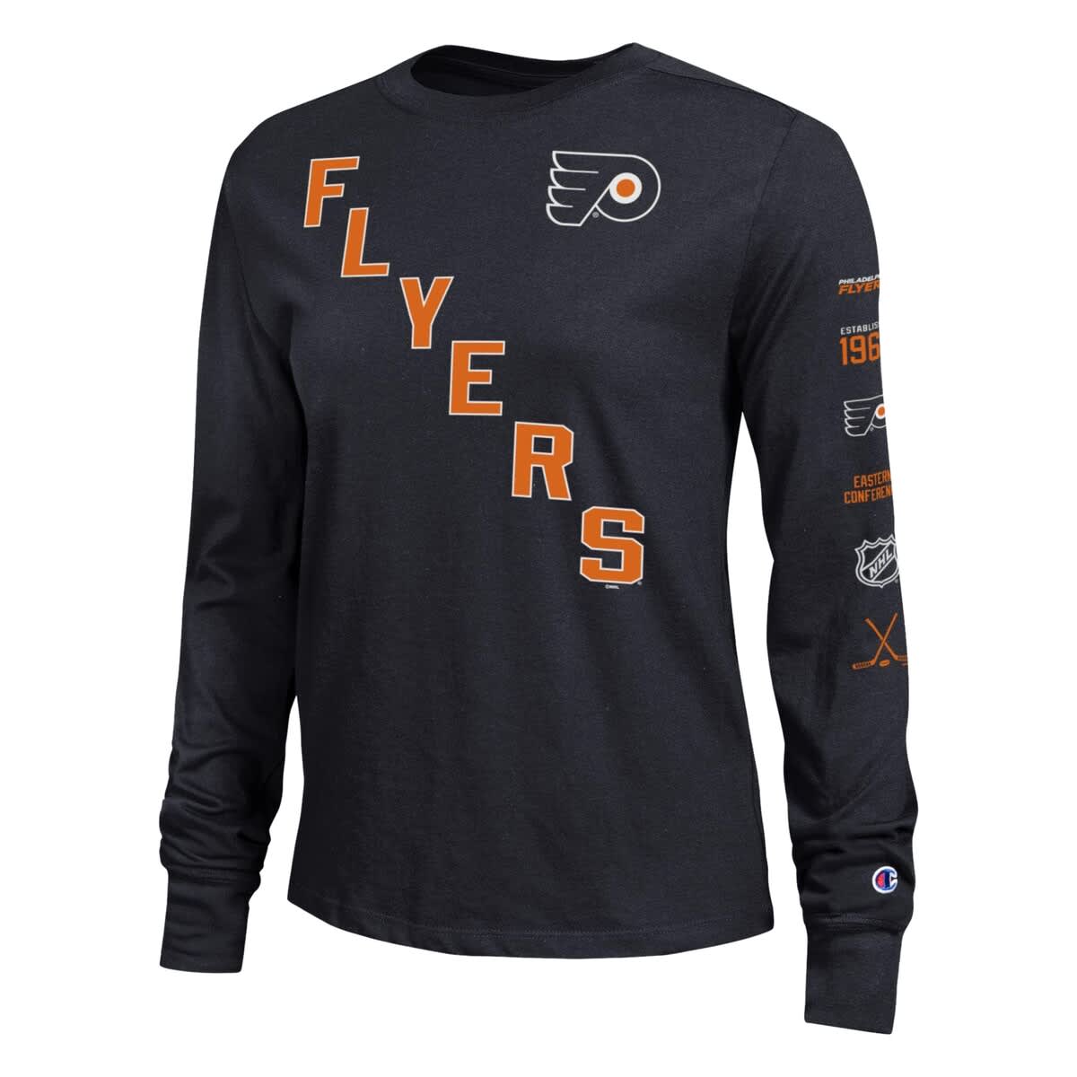 Women's Champion  Black Philadelphia Flyers 2-Hit Long Sleeve T-Shirt - image 2