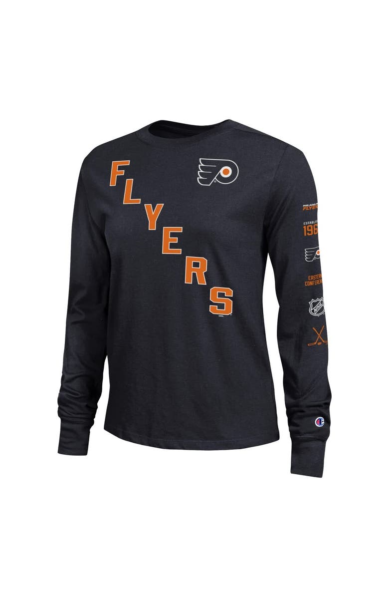 Champion Women's Champion  Black Philadelphia Flyers 2-Hit Long Sleeve T-Shirt, Alternate, color, Black