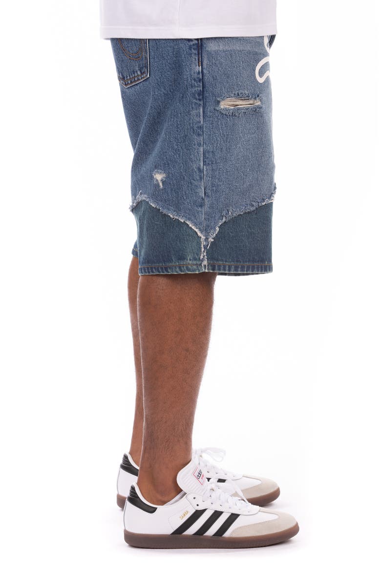 Hoodsie Ripped Denim Shorts, Alternate, color, BLUE MELT
