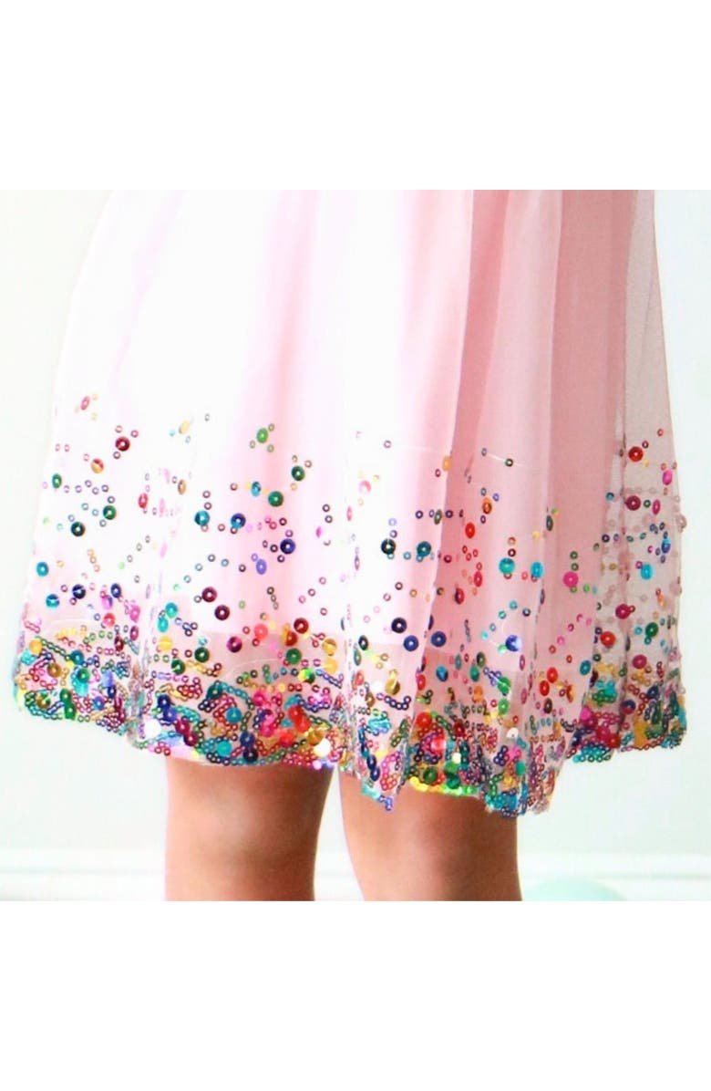 Sweet Wink Pink Confetti Short Sleeve Tutu Dress, Alternate, color, Pink
