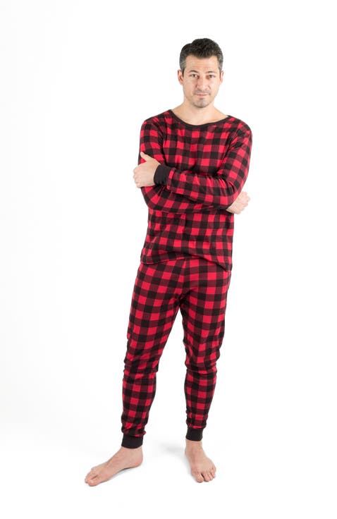 Men's Cotton Plaid Matching Family Holiday Pajamas