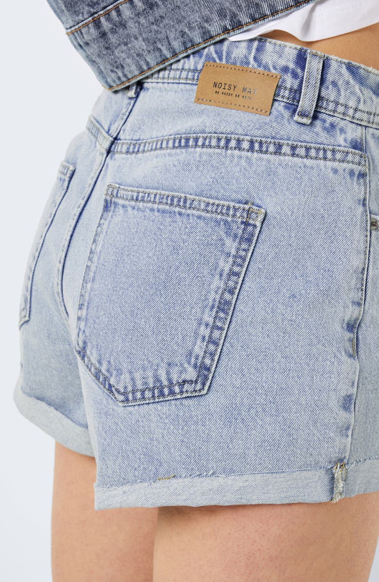 Noisy may Drew Festival High Waist Denim Shorts, Alternate, color,