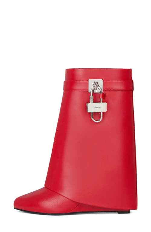Shop Givenchy Shark Lock Bootie In Red