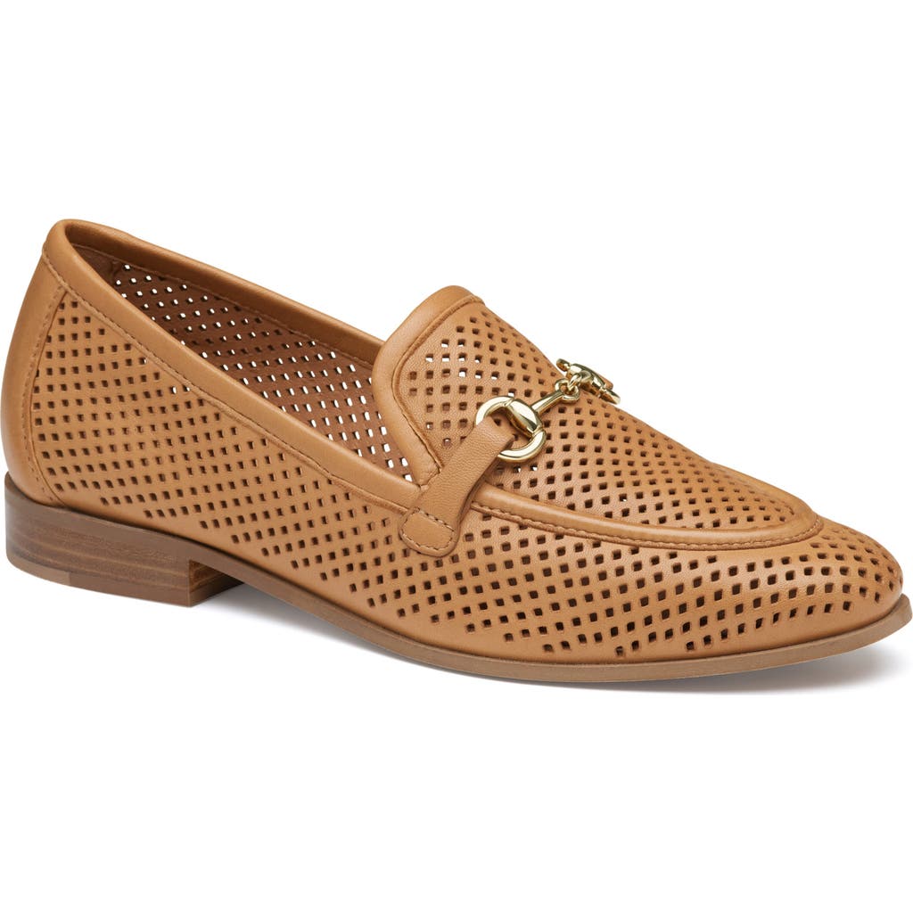 Johnston & Murphy Ali Perforated Bit Loafer In Tan Glove
