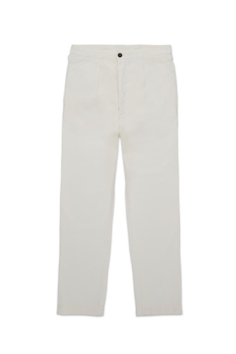 Oklahoma Cotton Pleated Trousers, Main, color, WHITE