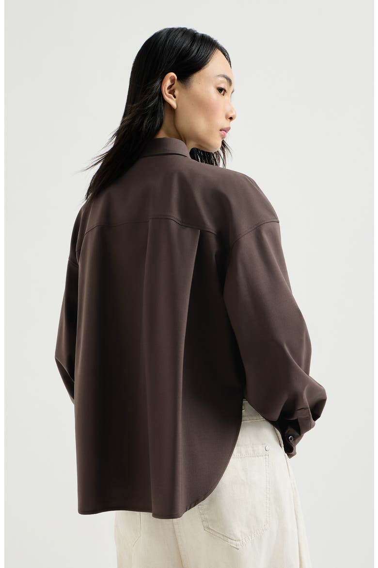 Tropical Luxury Wool shirt, Alternate, color, Brown