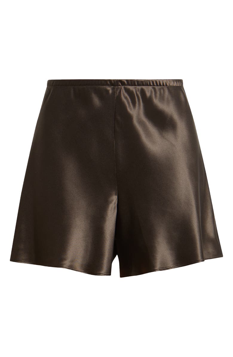 Reformation Gale Silk Shorts, Main, color, Black Pearl