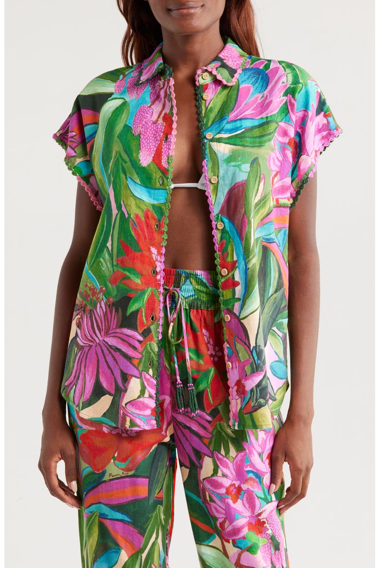 Jardin de Reve Cover-Up Shirt, Main, color, JARDIN DE REVE MULTI