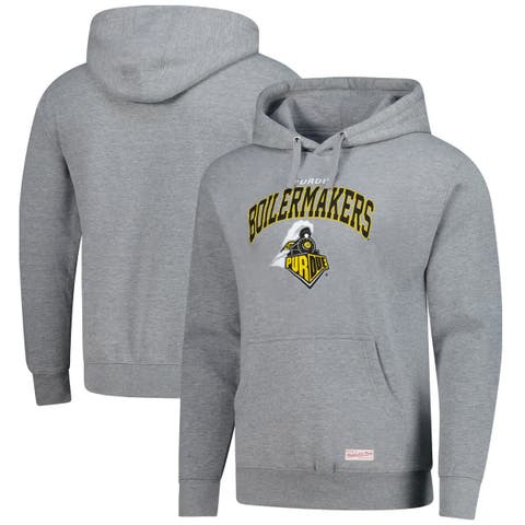 Men's Mitchell & Ness  Heather Gray Purdue Boilermakers Classic Arch Pullover Hoodie